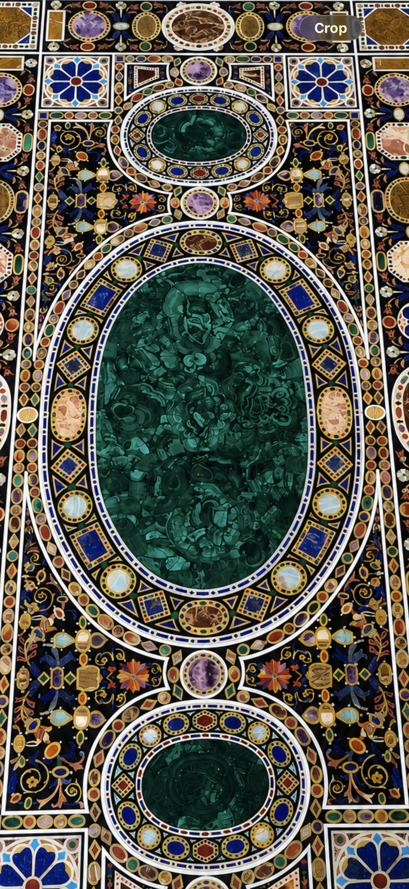 Handcrafted black marble dining table with pietra dura inlay work and geometric motifs