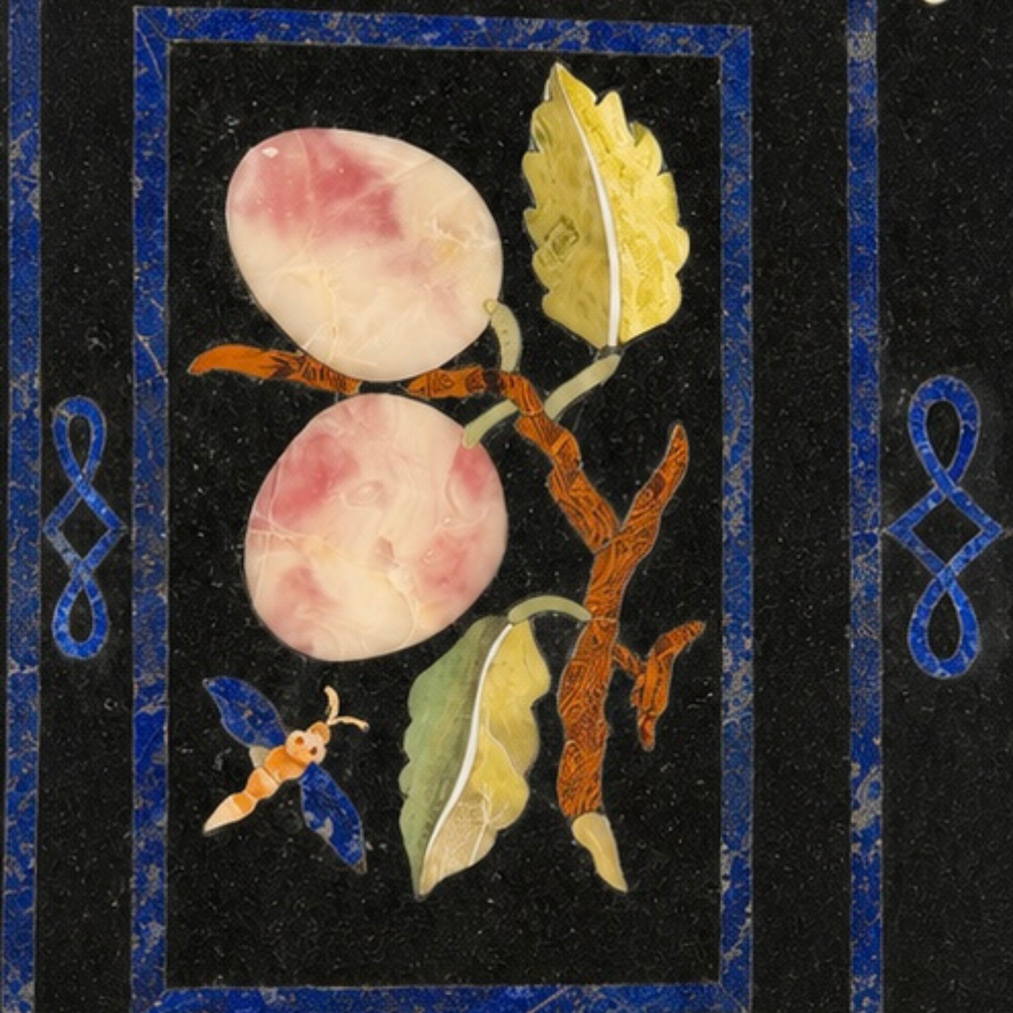 Handcrafted Pietra Dura black marble dining table With intricate floral mosaic inlay work